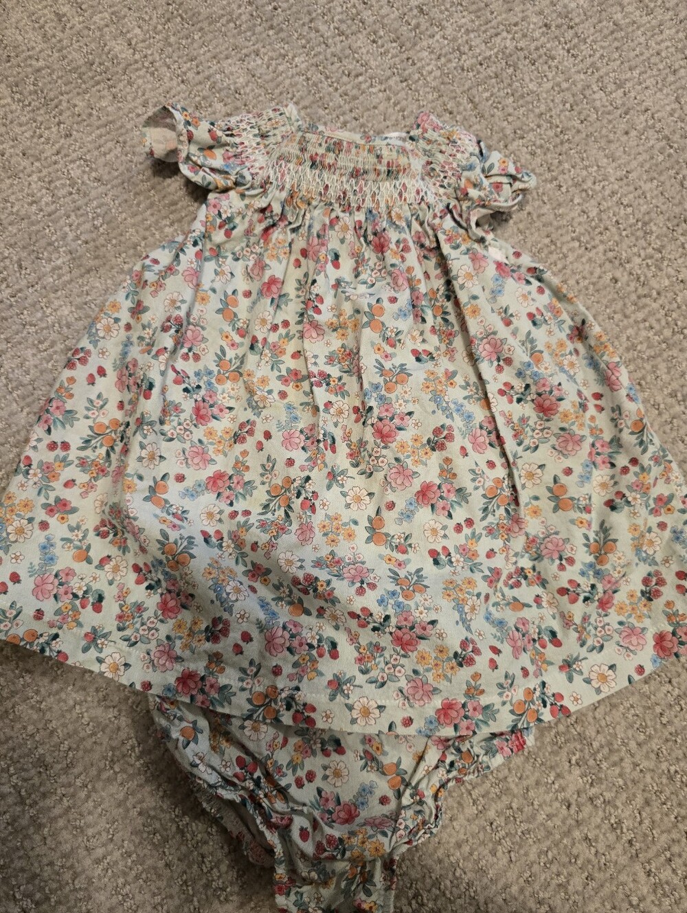 Mayoral Floral Smocked Baby Dress and Bloomers - Multicolor